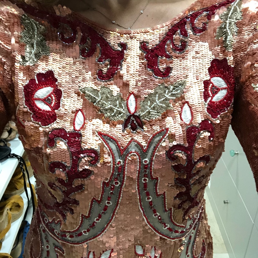 COPY - Needle and Thread Pink Tapestry Sequin Minidress